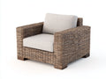 Sillones de ratán 84x82x78 cm - ratán gris y beige claro - diseño moderno con cojines tapizados