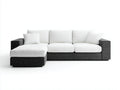 Sofás de esquina tapizados 265x175x84 cm - Blanco-Negro - Chaise longue y diseño contemporáneo