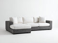 Sofás de esquina tapizado de tela 280x190x82 cm - blanco-gris oscuro - chaise longue y diseño moderno