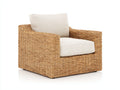 Sillones de ratán 92x88x84 cm - marrón natural-beige - diseño envolvente con brazos integrados