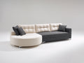 Sofá de esquina de tela 330x220x85 cm - blanco y gris oscuro - diseño moderno y cómodo