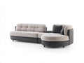 Sofá de esquina de tela 300x230x85 cm - beige y gris oscuro - diseño moderno con asiento amplio