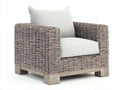Sillones de ratán 90x85x82 cm - Gris topo-Beige - Tejido trenzado y diseño contemporáneo