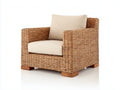 Sillones de ratán 84x82x78 cm - ratán natural y beige claro - diseño moderno con cojines tapizados