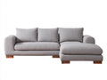 Sofás de esquina tapizados 260x175x85 cm - Gris claro-Marrón natural - Chaise longue y diseño contemporáneo