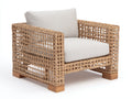 Sillones de ratán 88x82x80 cm - Marrón natural-Beige - Tejido abierto y diseño contemporáneo