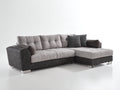 Sofás de esquina tapizado 280x200x88 cm - gris claro y gris oscuro - diseño moderno con chaise longue