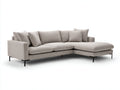 Sofás de esquina tapizado de tela 285x220x82 cm - beige-negro - chaise longue y diseño moderno